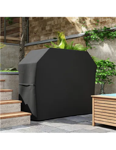 Outsunny 147 x 61cm Plastic Coated Protective Grill Cover - Black