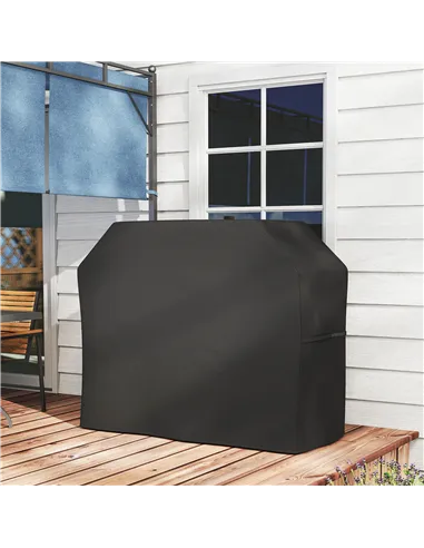 Outsunny 147 x 61cm Plastic Coated Protective Grill Cover - Black