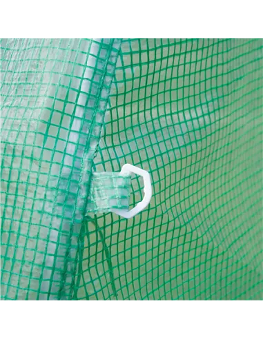 Outsunny Walk-in Polytunnel Greenhouse, Outdoor Garden Tunnel Greenhouse Tent with Zipped Roll-Up Door and 8 Mesh Windows, 4 x 2