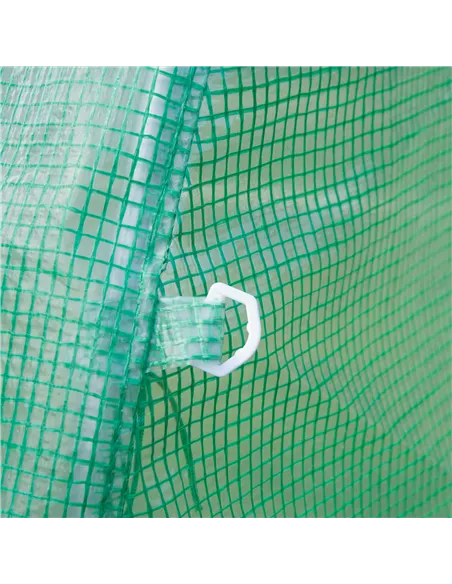Outsunny Walk-in Polytunnel Greenhouse, Outdoor Garden Tunnel Greenhouse Tent with Zipped Roll-Up Door and 8 Mesh Windows, 4 x 2