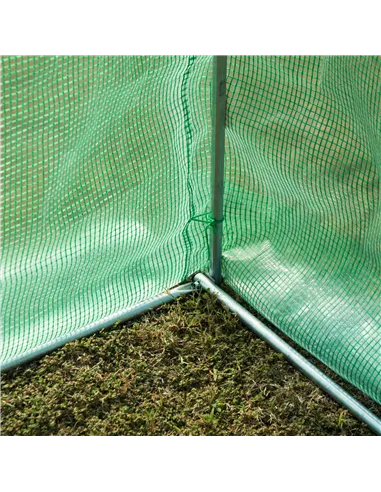 Outsunny Walk-in Polytunnel Greenhouse, Outdoor Garden Tunnel Greenhouse Tent with Zipped Roll-Up Door and 8 Mesh Windows, 4 x 2