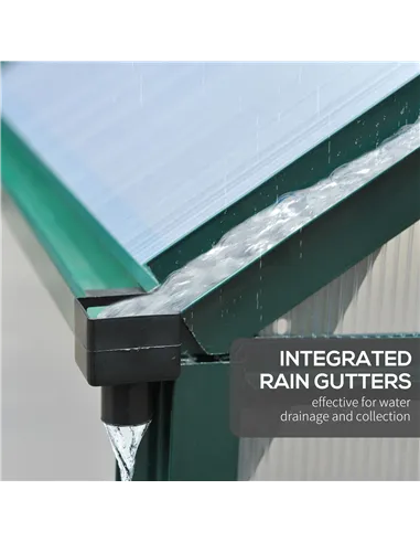 Outsunny 6 x 6ft Polycarbonate Greenhouse, Large Walk-In Green House with Slide Door and Window, Garden Plants Grow House with A