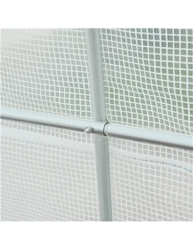 Outsunny 4.5 x 2 x 2 m Polytunnel Greenhouse, Walk-in Green House for Garden with Mesh Windows, Galvanised Steel Frame, White