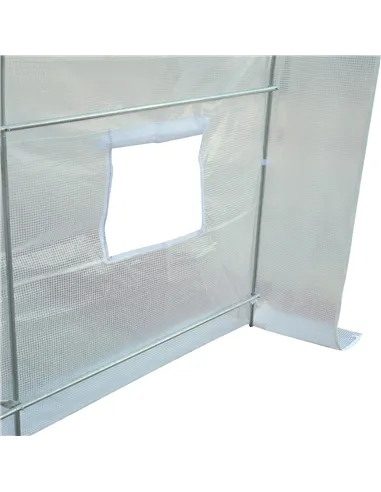 Outsunny 2.5 x 2 x 2 m Polytunnel Greenhouse, Walk-in Green House for Garden with Mesh Windows, Galvanised Steel Frame, White