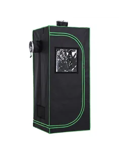 Outsunny Grow Tent Reflective Mylar Hydroponic with Adjustable Vents and Floor Tray for Indoor Plant Growing, 60 x 60 x 140 cm (