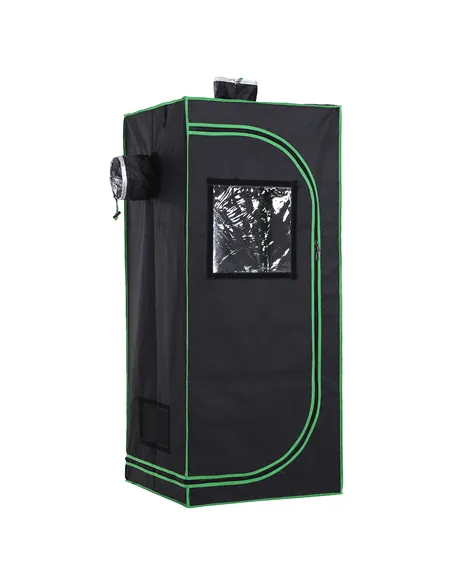 Outsunny Grow Tent Reflective Mylar Hydroponic with Adjustable Vents and Floor Tray for Indoor Plant Growing, 60 x 60 x 140 cm (