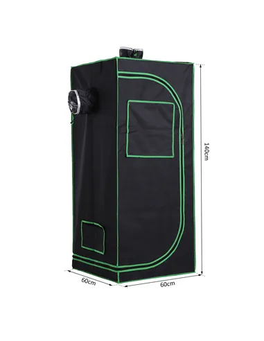 Outsunny Grow Tent Reflective Mylar Hydroponic with Adjustable Vents and Floor Tray for Indoor Plant Growing, 60 x 60 x 140 cm (
