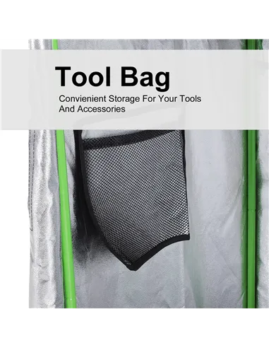 Outsunny Grow Tent Reflective Mylar Hydroponic with Adjustable Vents and Floor Tray for Indoor Plant Growing, 60 x 60 x 140 cm (