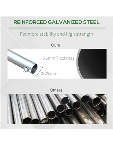 Outsunny Reinforced Walk in Polytunnel Greenhouse, 4x3x2 m