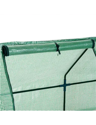 Outsunny Mini Small Greenhouse with Steel Frame & PE Cover & Zipped Window Poly tunnel Steeple for Plants Vegetables, 270 x 90 x