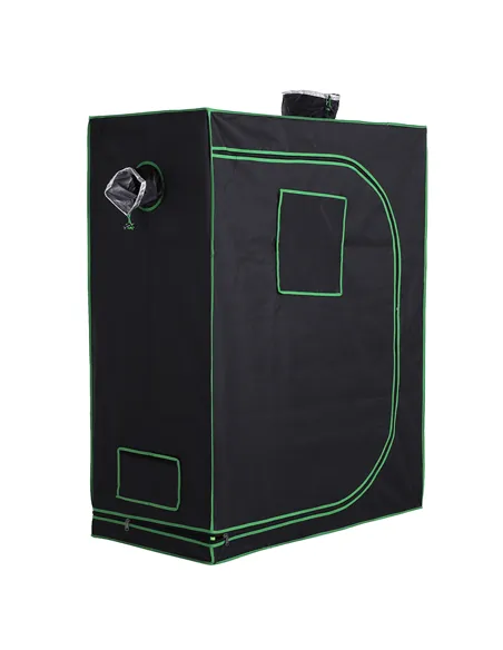 Outsunny Grow Tent Reflective Mylar Hydroponic with Adjustable Vents and Floor Tray for Indoor Plant Growing, 120 x 60 x 150 cm 
