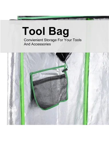 Outsunny Grow Tent Reflective Mylar Hydroponic with Adjustable Vents and Floor Tray for Indoor Plant Growing, 120 x 60 x 150 cm 