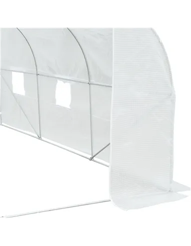 Outsunny Walk-In Polytunnel Greenhouse Warm House Garden Tunnel Shelter Plant Shed with Door and Windows, Galvanised Steel Frame