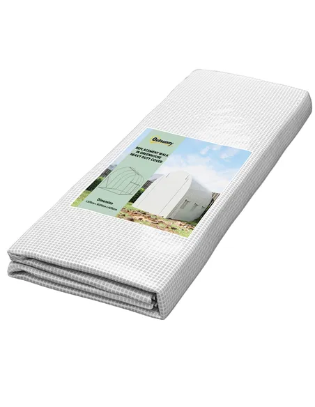 Outsunny 3 x 2 x 2m Greenhouse Replacement Cover ONLY Winter Garden Plant PE Cover for Tunnel Walk-in Greenhouse with Roll-up Wi