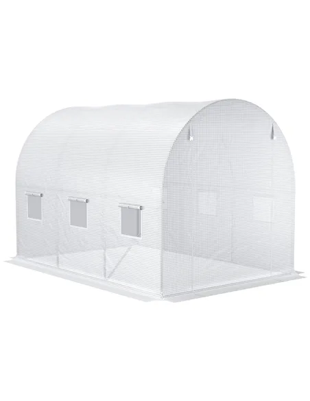 Outsunny 3 x 2 x 2m Greenhouse Replacement Cover ONLY Winter Garden Plant PE Cover for Tunnel Walk-in Greenhouse with Roll-up Wi