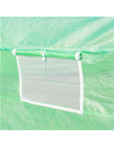 Outsunny Polytunnel Greenhouse with Windows and Door, Walk in Greenhouse for Garden, Backyard (6 x 3 M)