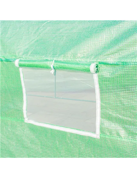 Outsunny Polytunnel Greenhouse with Windows and Door, Walk in Greenhouse for Garden, Backyard (6 x 3 M)