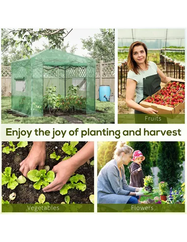 Outsunny Pop-up Small Greenhouse, Outdoor Walk-in Tomato Greenhouse with Carrying Bag, PE Cover, Steel Frame, Green, 2.4L x 1.8W