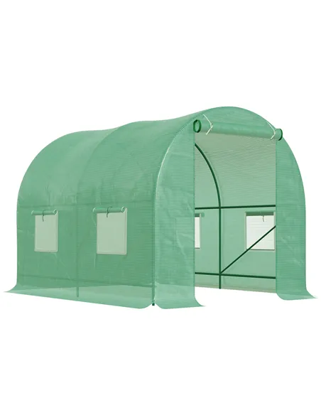 Outsunny 245 x 200cm Polytunnel Greenhouse - Green