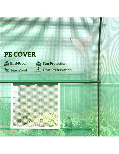 Outsunny 245 x 200cm Polytunnel Greenhouse - Green