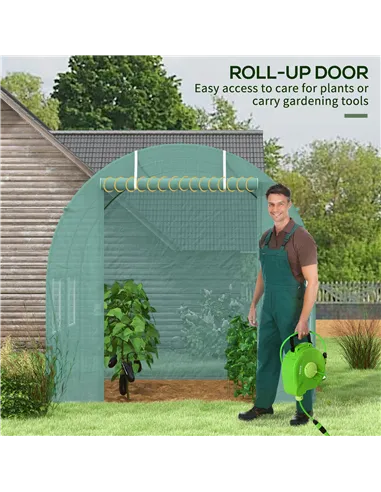 Outsunny 245 x 200cm Polytunnel Greenhouse - Green