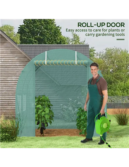 Outsunny 245 x 200cm Polytunnel Greenhouse - Green