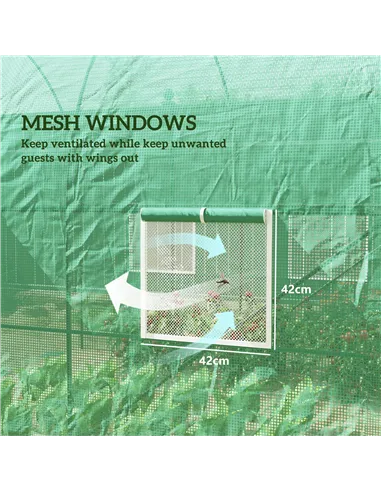Outsunny 245 x 200cm Polytunnel Greenhouse - Green