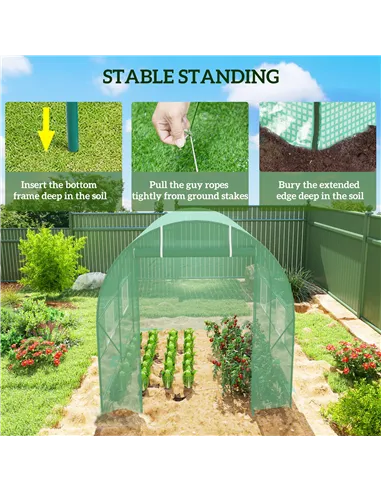 Outsunny 245 x 200cm Polytunnel Greenhouse - Green
