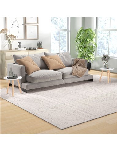 HOMCOM Coffee Table, Carved Floral Round Table with Tray-style Top and Wood Legs, Modern Side Table for Living Room, Set of 2, W