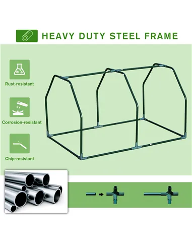 Outsunny Mini  Greenhouse Grow House PVC Cover Steel Frame White 99L x 71W x 60H cm