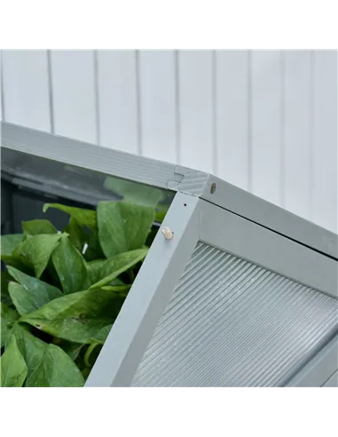 Outsunny Garden Cold Frame Polycarbonate Greenhouse with Adjustable Shelves, Double Doors, Openable Top Covers, Grow House for F
