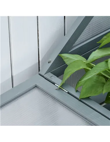 Outsunny Garden Cold Frame Polycarbonate Greenhouse with Adjustable Shelves, Double Doors, Openable Top Covers, Grow House for F