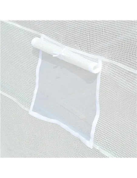 Outsunny Greenhouse Replacement Cover ONLY Winter Garden Plant PE Cover with Roll-up Windows Door, 6 x 3 x 2m White