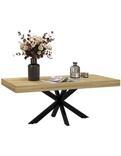 HOMCOM Bold Rustic Block Coffee Table - Wood-Effect