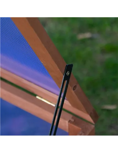 Outsunny Wooden Cold Frame, Small Polycarbonate Greenhouse for Plants with Openable & Tilted Top Cover, Brown, 100 x 65 x 40cm