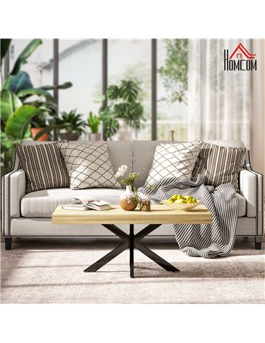 HOMCOM Bold Rustic Block Coffee Table - Wood-Effect
