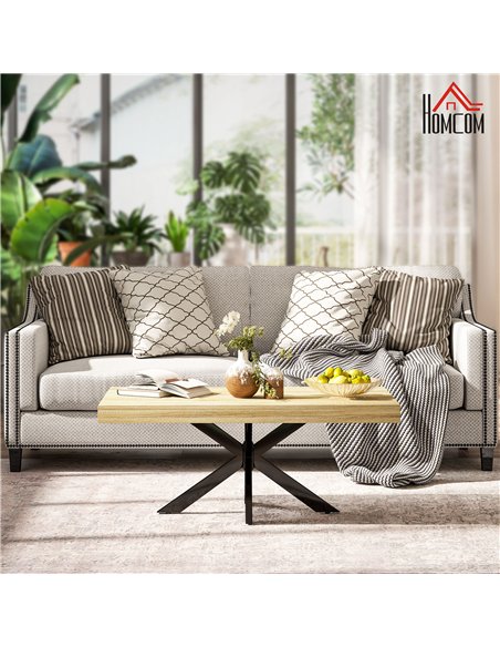HOMCOM Bold Rustic Block Coffee Table - Wood-Effect