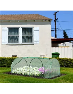 Outsunny Tunnel Greenhouse Green Grow House for Garden Outdoor, Steel Frame, PE Cover, Green, 200 x 100 x 80cm 2
