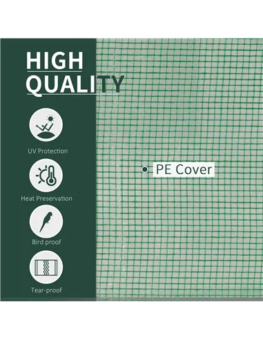 Outsunny Tunnel Greenhouse Green Grow House for Garden Outdoor, Steel Frame, PE Cover, Green, 200 x 100 x 80cm