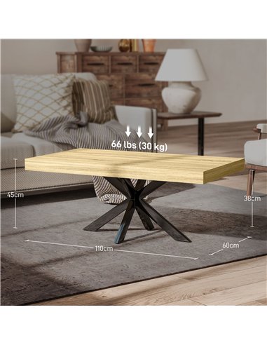 HOMCOM Bold Rustic Block Coffee Table - Wood-Effect