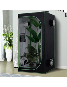 Outsunny Grow Tent Reflective Mylar Hydroponic with Adjustable Vents and Floor Tray for Indoor Plant Growing, 80 x 80 x 160 cm ( 2