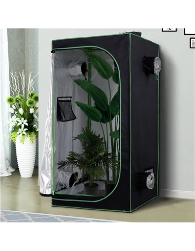 Outsunny Grow Tent Reflective Mylar Hydroponic with Adjustable Vents and Floor Tray for Indoor Plant Growing, 80 x 80 x 160 cm (