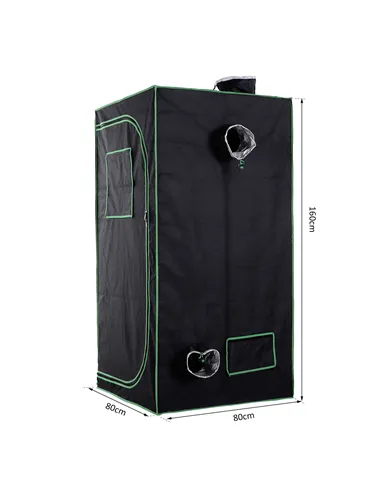 Outsunny Grow Tent Reflective Mylar Hydroponic with Adjustable Vents and Floor Tray for Indoor Plant Growing, 80 x 80 x 160 cm (