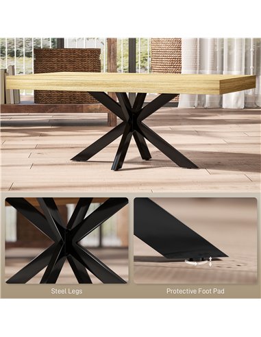 HOMCOM Bold Rustic Block Coffee Table - Wood-Effect