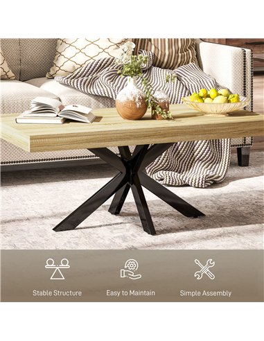 HOMCOM Bold Rustic Block Coffee Table - Wood-Effect