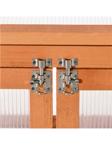 Outsunny 3-tier Wood Greenhouse Garden Polycarbonate Cold Frame Balcony Grow House w/ Storage Shelf for Plants, Flowers, Orange