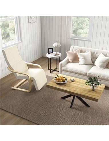 HOMCOM Bold Rustic Block Coffee Table - Wood-Effect