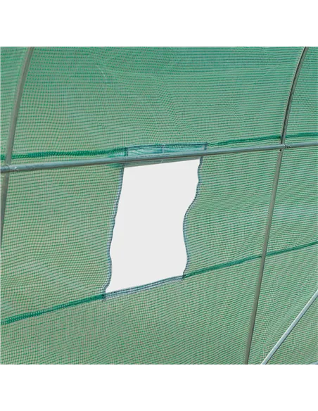 Outsunny 4.5m x 2m x 2m Walk-in Tunnel Greenhouse Garden Plant Growing House with Door and Ventilation Window, Green