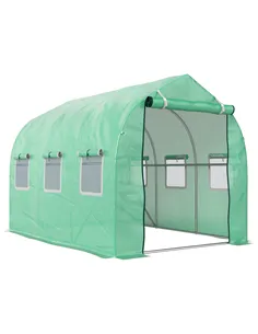 Outsunny Polytunnel Greenhouse with Windows and Door, Walk in Greenhouse for Garden, Backyard (3 x 2 M)