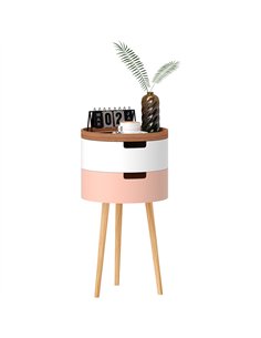 HOMCOM Three-Tier Tray Top Side Table - Multicoloured